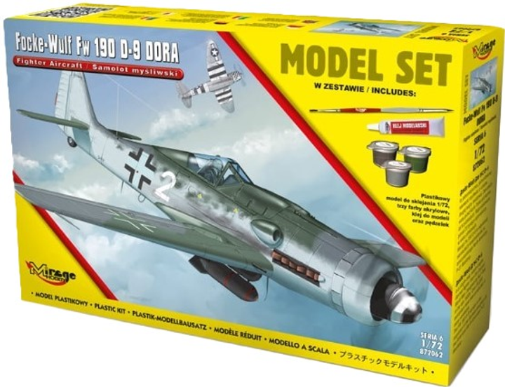 Zestaw do sklejania Mirage samolot Focke-Wulf FW 190 D-9 Dora 1:72 (5901463872621) - obraz 1