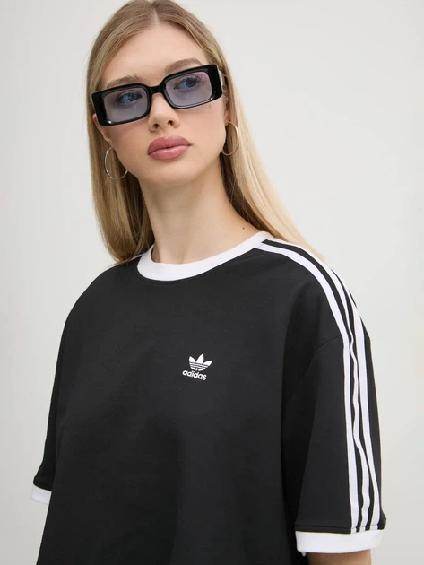 Футболка хлопковая оверсайз женская Adidas Originals 3S Loose Crop