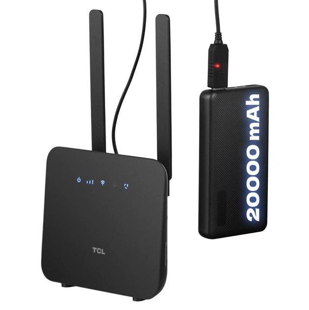 Маршрутизатор TCL LINKHUB (HH42CV2) LTE, Wi-Fi4, 1xFE LAN/WAN, 1xFE LAN, 2xSMA, Чорний + Power Bank 20000мА·год + USB-DC кабель 5В-12В - Фото 2 Маршрутизатор TCL LINKHUB (HH42CV2) LTE, Wi-Fi4, 1xFE LAN/WAN, 1xFE LAN, 2xSMA, Чорний + Power Bank 20000мА·год + USB-DC кабель 5В-12В - изображение 2