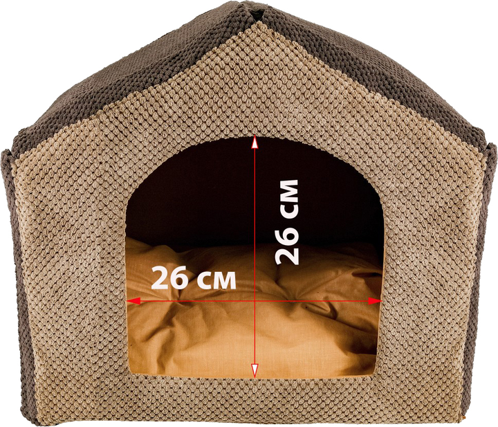 Domek-leżak dla psów i kotów transformer z poduszką FX Home Doris 50x48x42 cm Brązowy (2820000013323) - obraz 12
