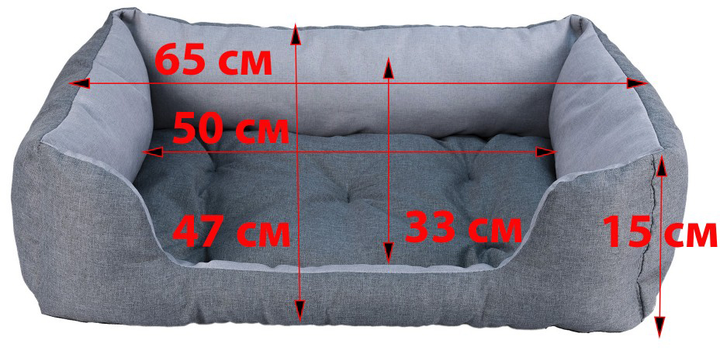 Лежак для кішок і собак FX home Diplomat M 60х40х18 см Сірий (2820000013422) - зображення 6