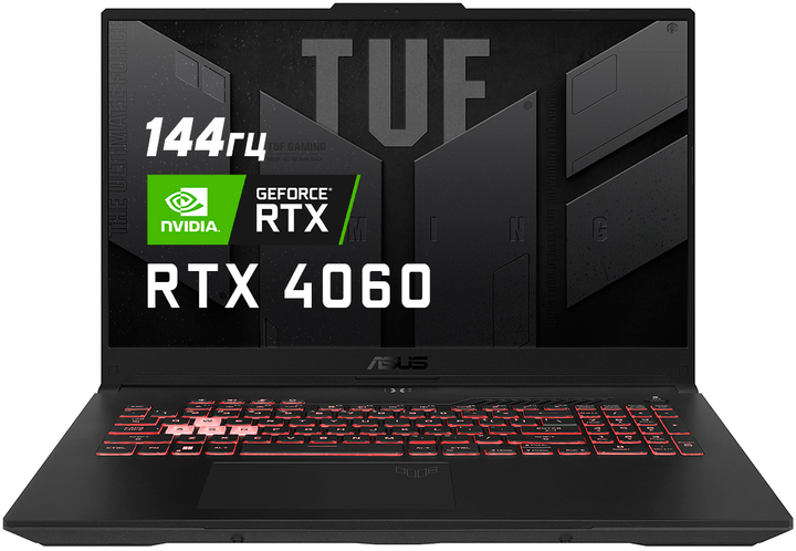 Ноутбук ASUS TUF Gaming A17 FA707NVR-HX040 (90NR0JJ5-M001H0) Mecha Gray / 17.3" IPS Full HD 144 Гц / AMD Ryzen 7 7435HS / RAM 16 ГБ / SSD 512 ГБ / nVidia GeForce RTX 4060, 8 ГБ - изображение 2
