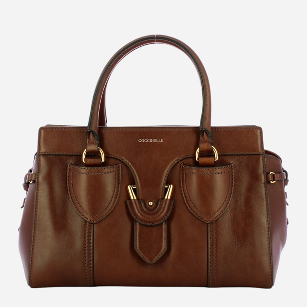 Torba shopper damska skórzana Coccinelle York E1REG180201-W97 Brązowa (800070326850) - obraz 1