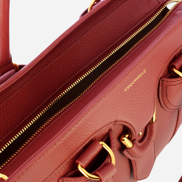 Torba shopper damska skórzana Coccinelle York E1REF180101-R31 Czerwona (800070326869) - obraz 5