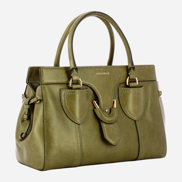 Torba shopper damska skórzana Coccinelle York E1REG180201-G35 Zielona (800070326848) - obraz 3