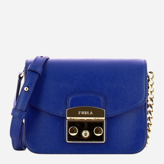 Сумка крос-боді через плече жіноча з натуральної шкіри маленька Furla Metropolis Mini WB00217ARE0001274S1007 Темно-синя (800070306840) - зображення 1