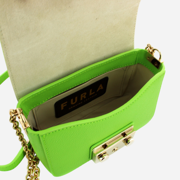 Torebka crossbody damska skórzana Furla Metropolis Mini WB00789AX07321995S10 Zielona (800070302221) - obraz 4