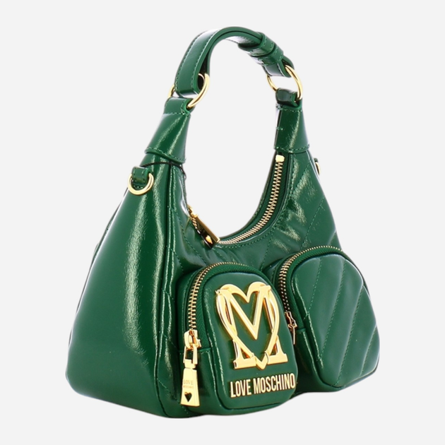 Torebka bagietka damska mała Love Moschino Borsa JC4320PP0LKM0850 Zielona (800070326619) - obraz 3