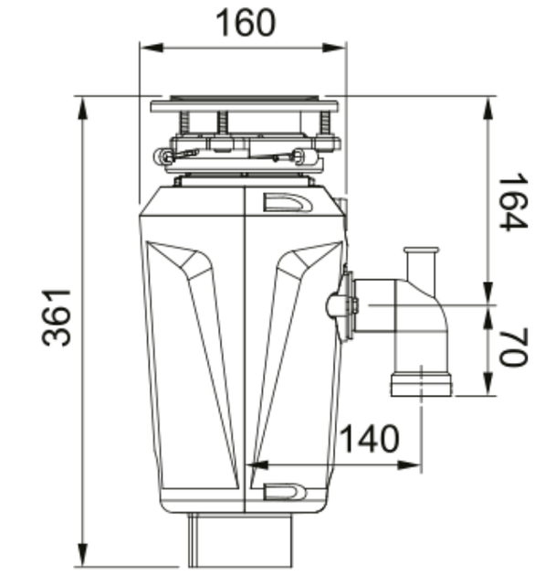 Подрібнювач харчових відходів Franke Elite Slimline SLIM 50 134.0715.098 потужність 0,5 - зображення 2
