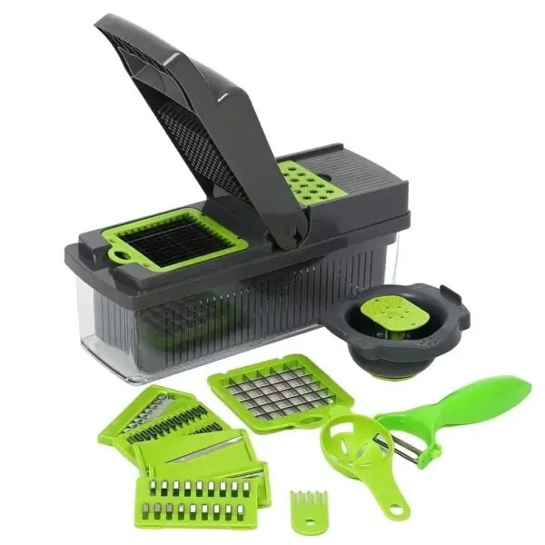 Многофункциональная овощерезка с сменными насадками 14в1 Vegetable Salad Cutter Терка для овощей с контейнером - Фото 1 Многофункциональная овощерезка с сменными насадками 14в1 Vegetable Salad Cutter Терка для овощей с контейнером - изображение 1