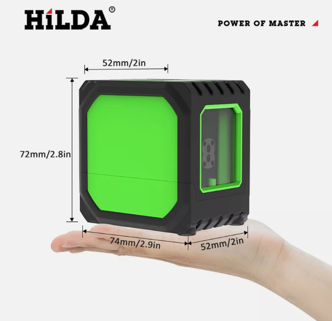 Лазерний рівень HILDA green (1H+1V), робота від li-ion, функція самовирівнювання - зображення 2