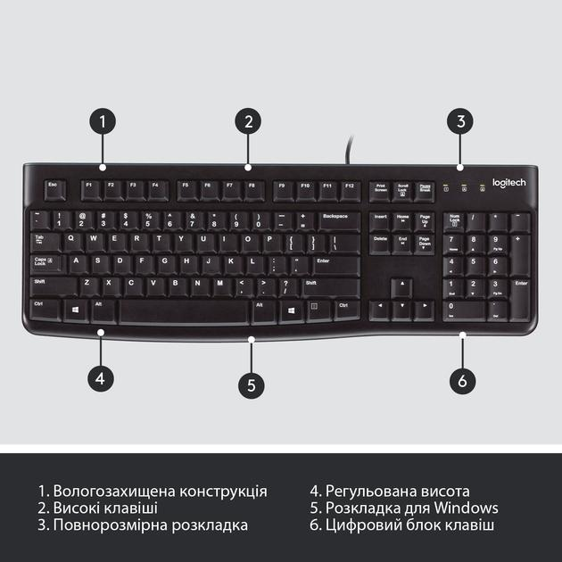 Клавіатура Logitech K120 Black (920-002643) - зображення 2
