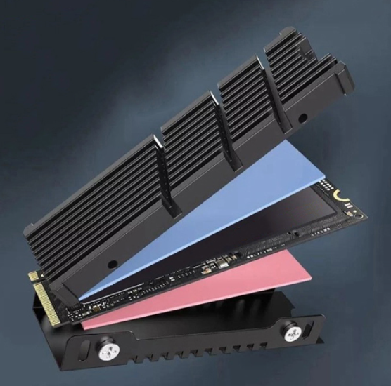 Радіатор для охолодження SSD Jeyi iCold-2 M.2 2280 і термопрокладки алюміній Black (725472) - Фото 3 Радіатор для охолодження SSD Jeyi iCold-2 M.2 2280 і термопрокладки алюміній Black (725472) - зображення 3