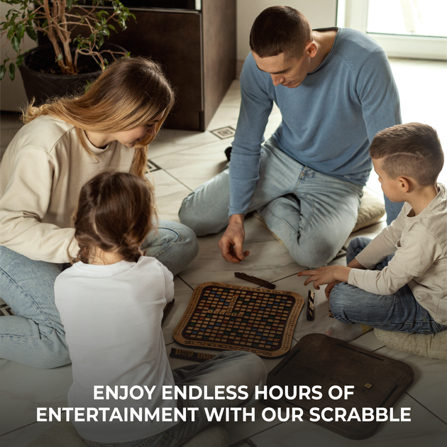 Настільна Розвиваюча Гра Scrabble Ерудит ZAMASMEL Wood 33 х 33 х 3,3см Ручна Робота - Фото 8 Настільна Розвиваюча Гра Scrabble Ерудит ZAMASMEL Wood 33 х 33 х 3,3см Ручна Робота - зображення 8