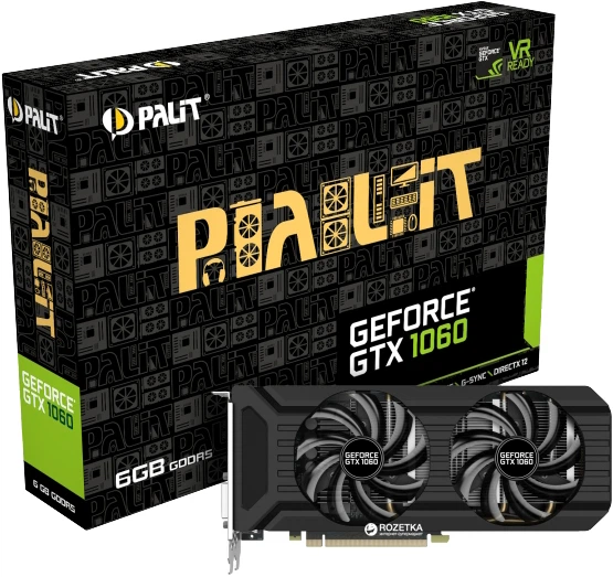 花子　PALIT GeForce GTX 1060 6GB Видеокарта Palit PCI-Ex GeForce GTX 1060 Dual 6GB GDDR5 (192bit