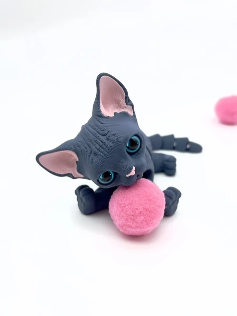 Котенок Сфинкс игрушка подвижная 3д - изображение 6