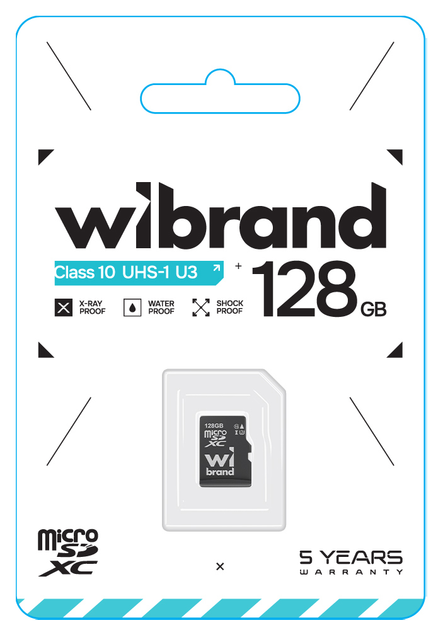 Карта памяті Wibrand microSDXC 128GB Class 10 UHS-I (U3) 280439 - изображение 2