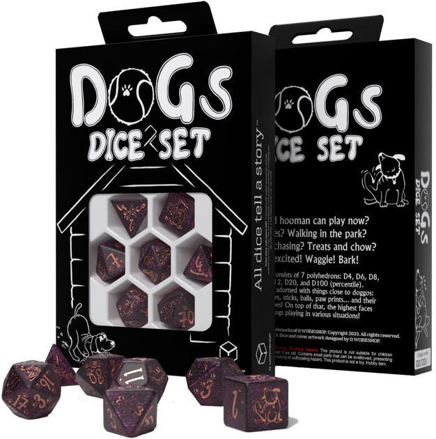 Zestaw kości Q-Workshop Dogs Dice Set Luna (5907699496815) - obraz 1