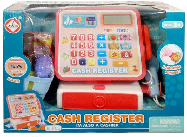 Zestaw zabawek Swede Cash Register z koszykiem (5902496197170) - obraz 1