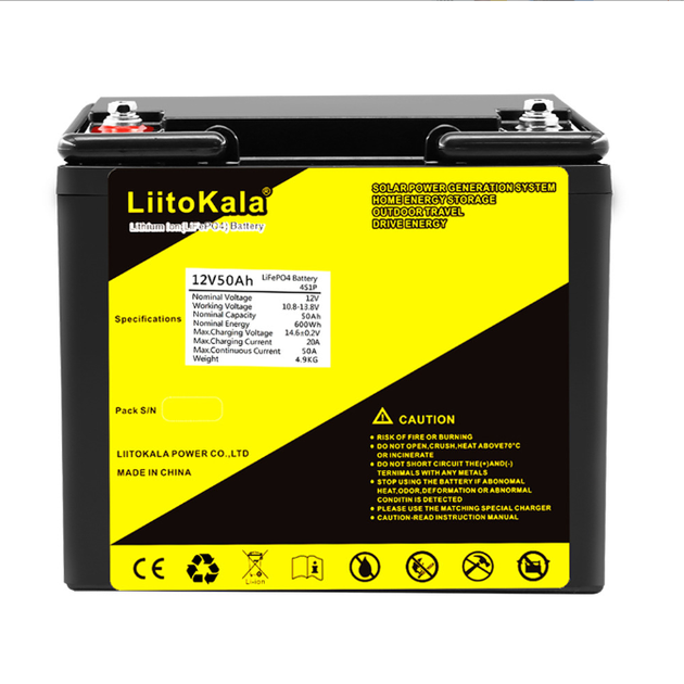 Аккумулятор LiitoKala LiFePO4 12V 50Ah (600Wh), 3000+ циклов - Фото 3 Аккумулятор LiitoKala LiFePO4 12V 50Ah (600Wh), 3000+ циклов - изображение 3
