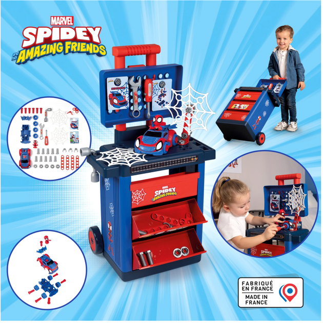 Zestaw zabawek Smoby Warsztat Spidey Trolley z narzędziami (3032163602149) - obraz 4