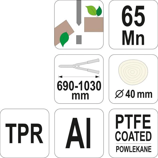 Секатор к веткам телескопический алюминиевый FLO Ø 40 мм L= 690-1030 мм - Фото 3 Секатор к веткам телескопический алюминиевый FLO Ø 40 мм L= 690-1030 мм - изображение 3