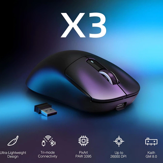 Игровая беспроводная мышь Attack Shark X3 Black - изображение 6