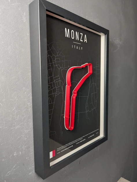 Объемная Рамка с 3D Трассой MONZA Circuit / Province of Monza and Brianza, Italy / Монза в Масштабе 1:40 000 Red Matte / Frame 32x23x3 - Фото 5 Объемная Рамка с 3D Трассой MONZA Circuit / Province of Monza and Brianza, Italy / Монза в Масштабе 1:40 000 Red Matte / Frame 32x23x3 - изображение 5