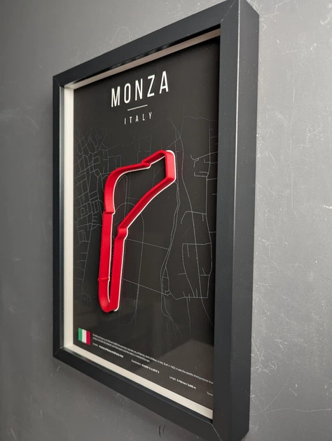 Объемная Рамка с 3D Трассой MONZA Circuit / Province of Monza and Brianza, Italy / Монза в Масштабе 1:40 000 Red Matte / Frame 32x23x3 - Фото 9 Объемная Рамка с 3D Трассой MONZA Circuit / Province of Monza and Brianza, Italy / Монза в Масштабе 1:40 000 Red Matte / Frame 32x23x3 - изображение 9