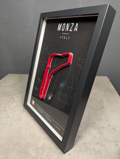 Объемная Рамка с 3D Трассой MONZA Circuit / Province of Monza and Brianza, Italy / Монза в Масштабе 1:40 000 Red Matte / Frame 32x23x3 - Фото 11 Объемная Рамка с 3D Трассой MONZA Circuit / Province of Monza and Brianza, Italy / Монза в Масштабе 1:40 000 Red Matte / Frame 32x23x3 - изображение 11