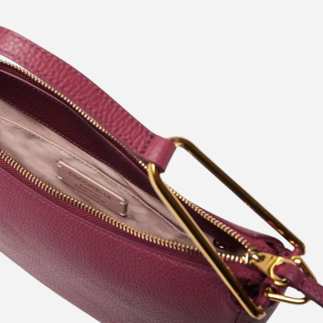 Torebka hobo damska skórzana Coccinelle E1NE0130301-R77 Bordowa - obraz 5