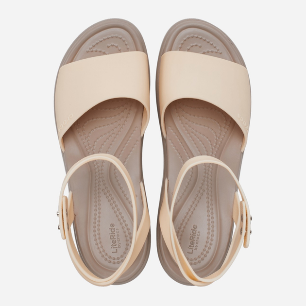 Sandały damskie na koturnie Crocs Brooklyn Ankle Strap Wedge 209406-2DS 39-40 (M7/W9) 25 cm Beżowe - obraz 3