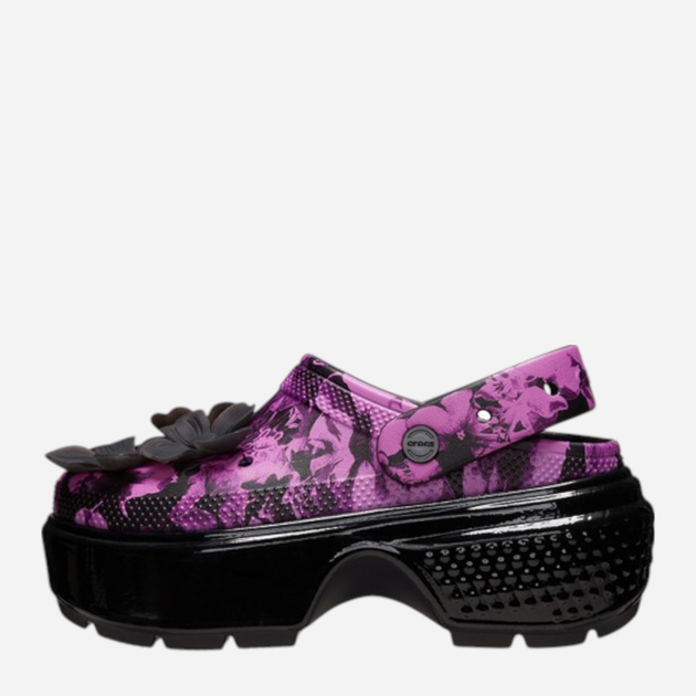 Жіночі крокси Crocs Stomp Hyper Floral High Shine Clog 209687-0C4 37-38 (M5/W7) 23 см Чорні (196265584253) - зображення 3