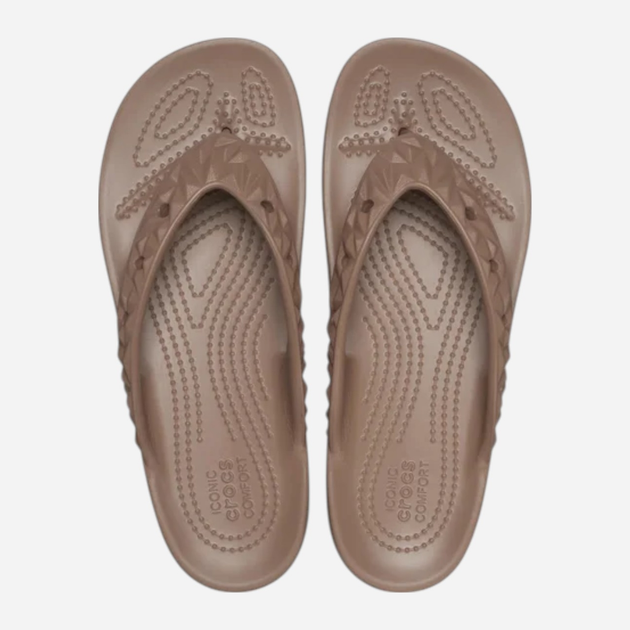 Жіночі в'єтнамки для пляжу Crocs Classic Platform Geometric Flip 209565-2Q9 36-37 (M4/W6) 22 см Світло-коричневі (196265553341) - зображення 5