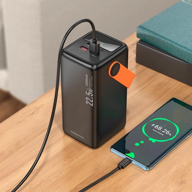 Повербанк Borofone BJ66B, 2xUSB, Type-C, 22.5W+PD20W 60000mAh Черный - изображение 7