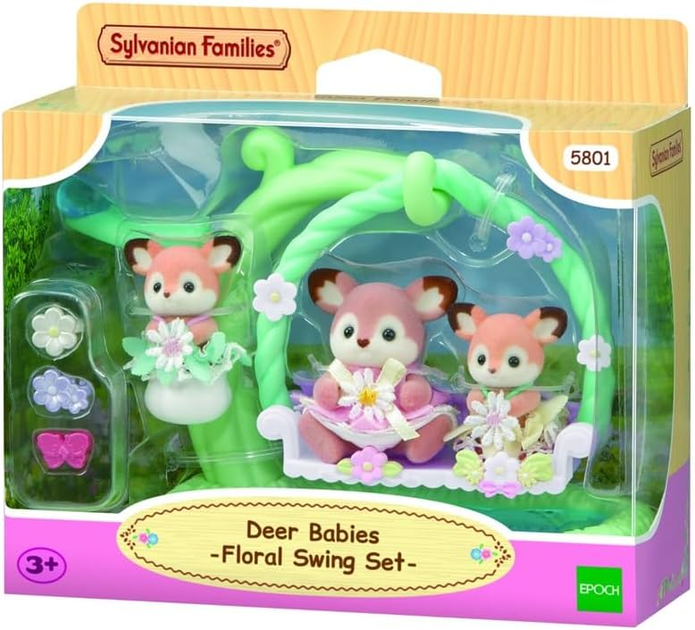 Zestaw Sylvanian Families Deer Babies Floral Swing Set (SLV5801) - obraz 1