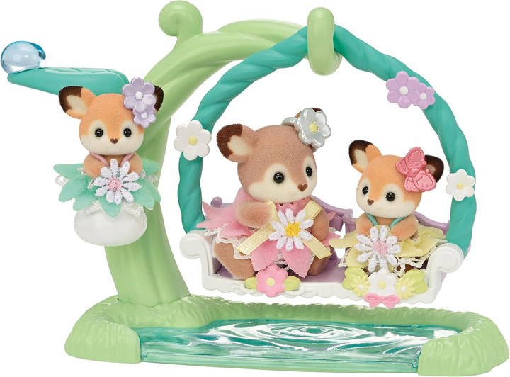 Zestaw Sylvanian Families Deer Babies Floral Swing Set (SLV5801) - obraz 2