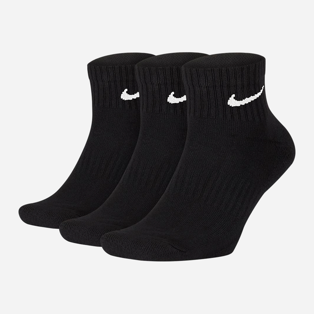 Набір чоловічих шкарпеток бавовняних 3 пари Nike U Nk Everyday Cush Ankle 3Pr SX7667-010 L (42-46) Чорний (888407235009) - зображення 1