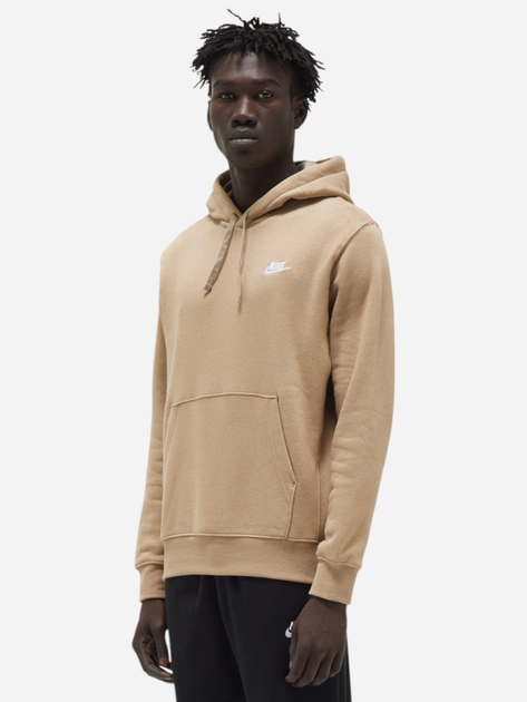Bluza męska z kapturem ocieplana Nike Sportswear Club Fleece BV2654-247 L Ciemnobeżowa - obraz 3