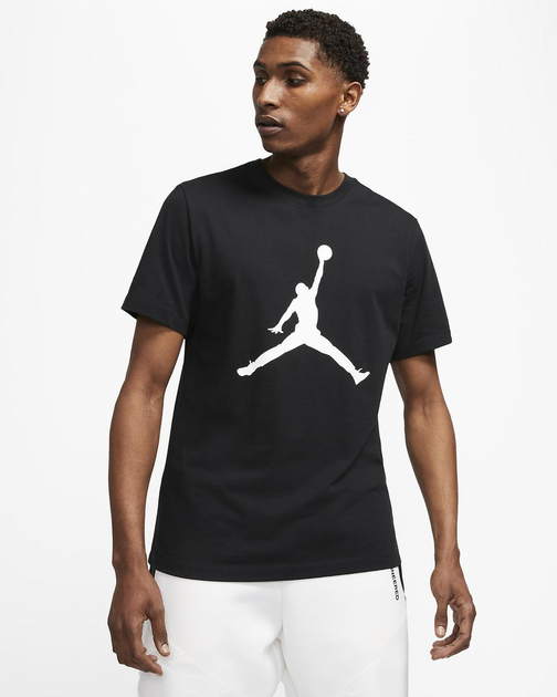 Футболка бавовняна довга чоловіча Nike M J Jumpman Ss Crew CJ0921-011 M Чорна (193151209542) - зображення 1