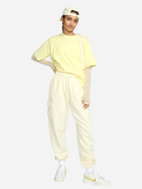 Спортивні штани на флісі жіночі Nike W Nsw Club Flc Mr Pant Cargo DQ5196-113 M Бежеві (196153342095) - зображення 3
