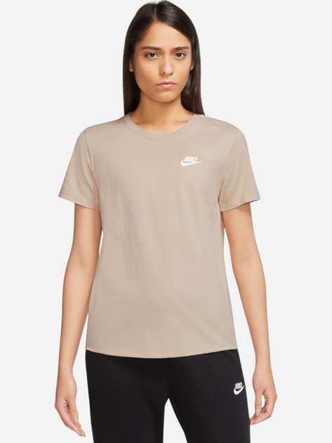 Koszulka damska bawełniana Nike Sportswear Club Essentials DX7902-126 XS Ciemnobeżowa - obraz 1