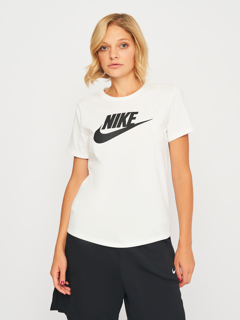 Koszulka damska bawełniana Nike W Nsw Tee Essntl Icn Ftra DX7906-100 XS Biąla - obraz 1