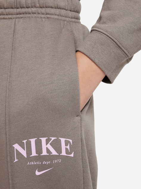 Підліткові утеплені спортивні штани для дівчинки Nike G Nsw Trend Flc Cf Pant DZ4616-040 M (137-147 см) Коричневі (196152839763) - зображення 5