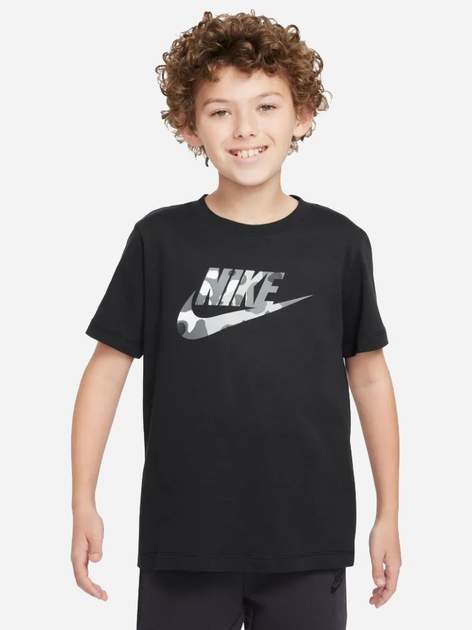 Koszulka chłopięca młodzieżowa bawełniana Nike Sportswear FZ5172-010 XL (158-170 cm) Czarna - obraz 1