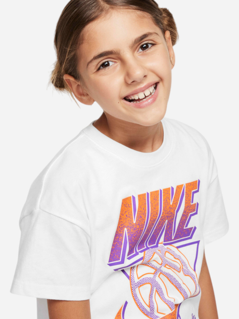 Koszulka dziewczęca młodzieżowa bawełniana Nike Sportswear FZ5556-100 M (137-147 cm) Biała - obraz 4