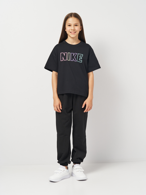 Підліткова футболка для дівчинки Nike Sportswear Essential FZ5561-010 M (137-147 см) Чорна (197596660548) - зображення 3