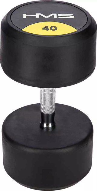 Hantla do ćwiczeń HMS HG PRO Ogumowana Stalowa 40 kg Czarna (5907695539554) - obraz 3