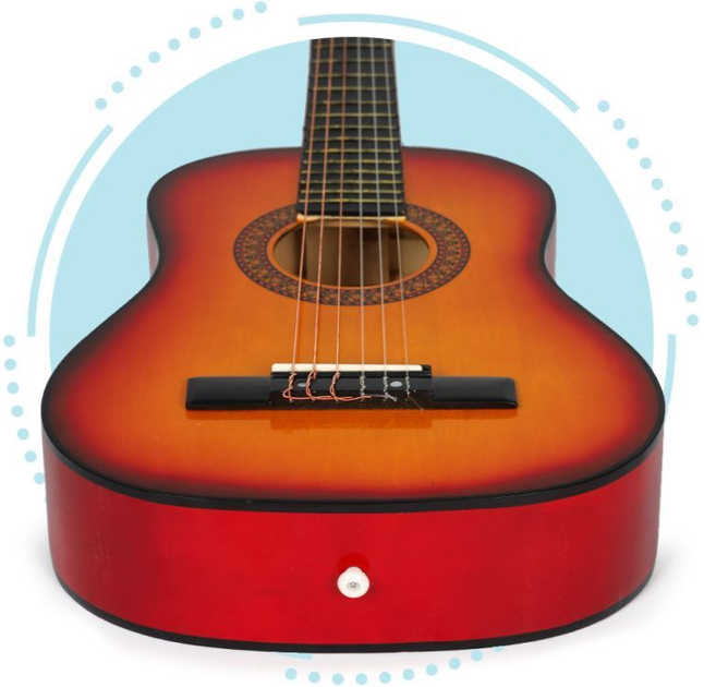 Gitara dla dzieci EcoToys duża klasyczna drewniana 6 strun (5903769979295) - obraz 6