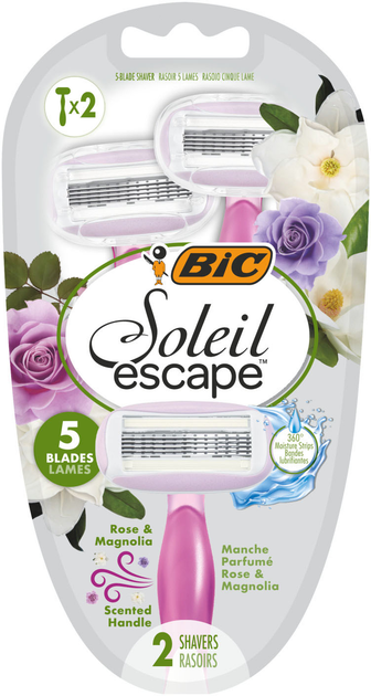 Набір бритв BIC Soleil Escape Троянда-Магнолія 2 шт (3086123740686) - зображення 2